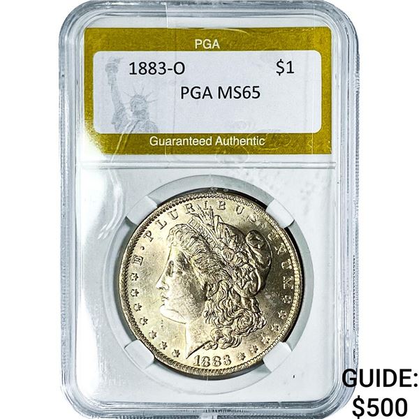 1883-O Morgan Silver Dollar PGA MS65