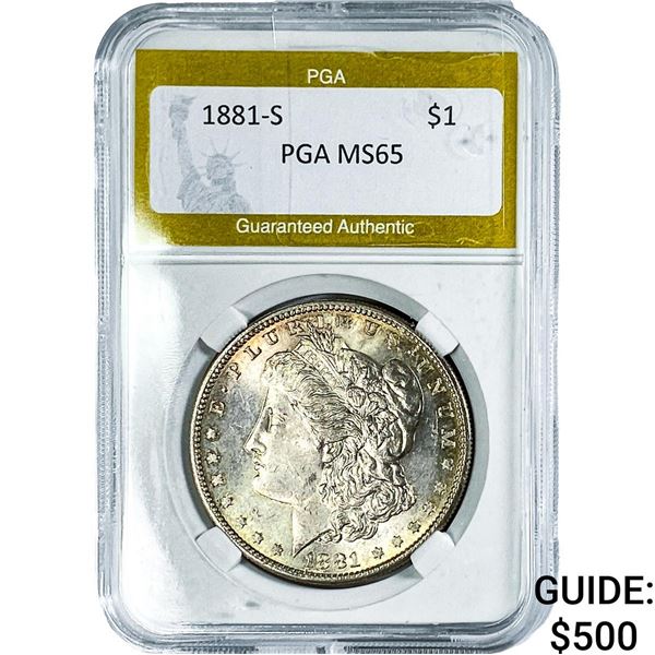 1881-S Morgan Silver Dollar PGA MS65