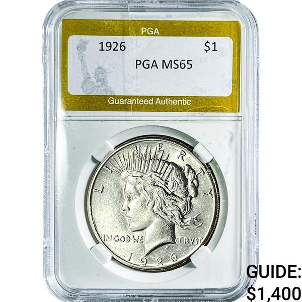 1926 Silver Peace Dollar PGA MS65