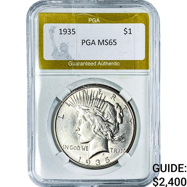 1935 Silver Peace Dollar PGA MS65