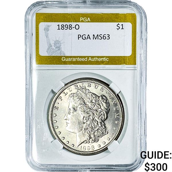 1898-O Morgan Silver Dollar PGA MS63