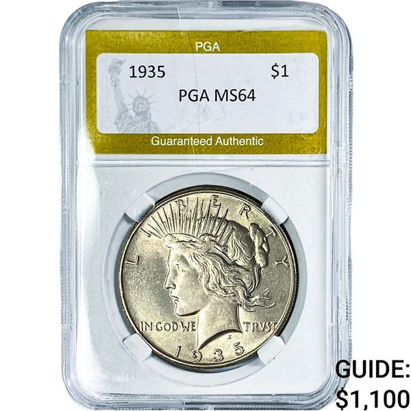 1935 Silver Peace Dollar PGA MS64