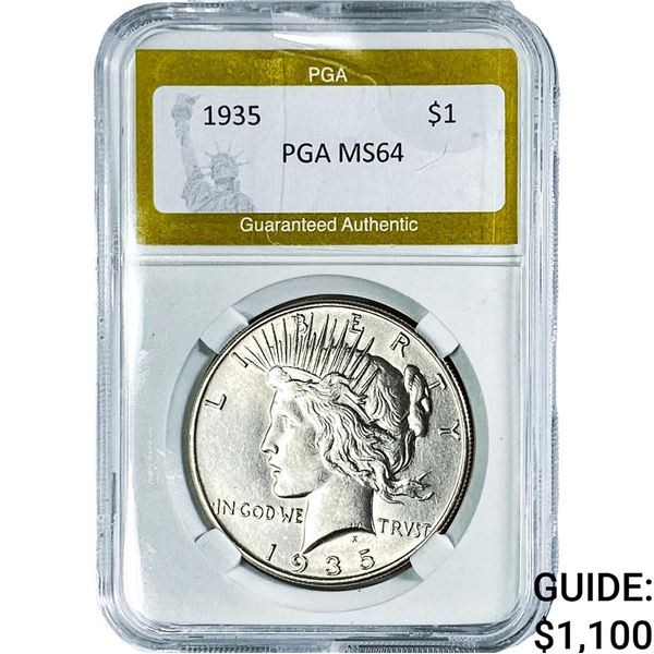 1935 Silver Peace Dollar PGA MS64