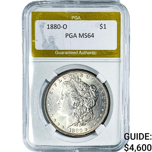 1880-O Morgan Silver Dollar PGA MS64