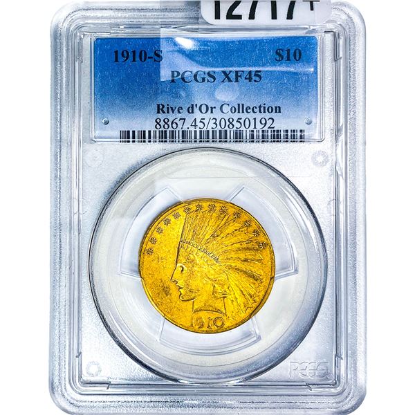 1910-S $10 Gold Eagle PCGS XF45