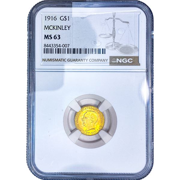 1916 McKinley Dollar NGC MS63