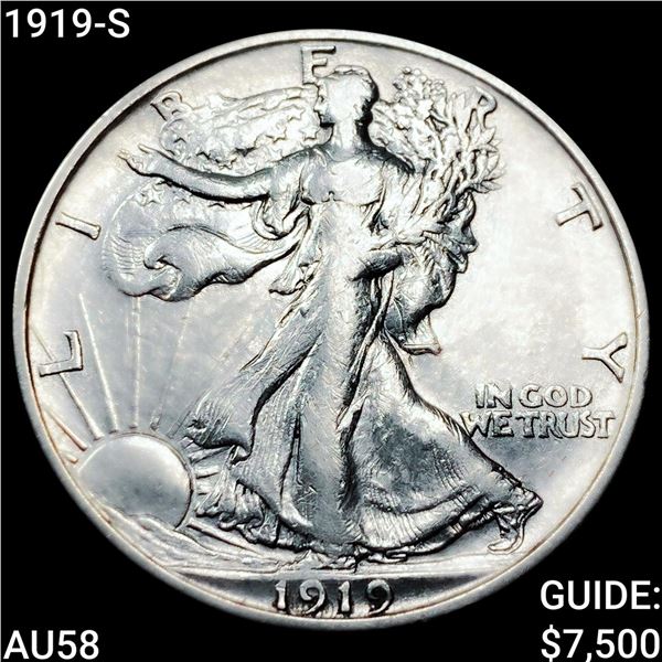 1919-S Walking Liberty Half Dollar CHOICE AU