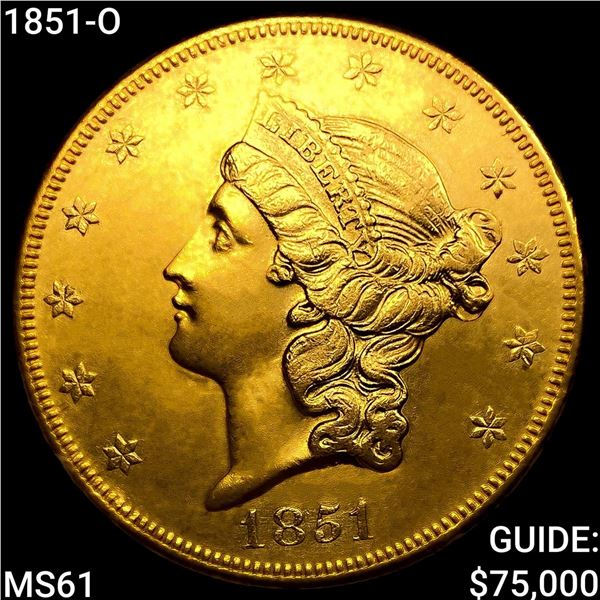 1851-O $20 Gold Double Eagle