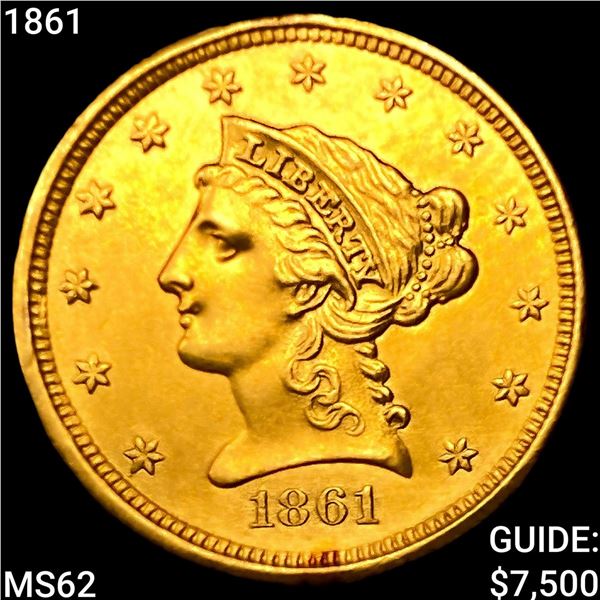 1861 $2.50 Gold Quarter Eagle