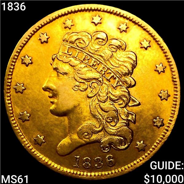 1836 $5 Gold Half Eagle