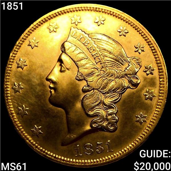 1851 $20 Gold Double Eagle