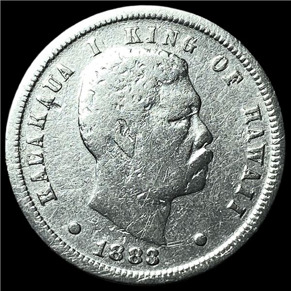 1883 Silver Dime Hawaii Kalakaua I ABOUT  UNCIRCULATED