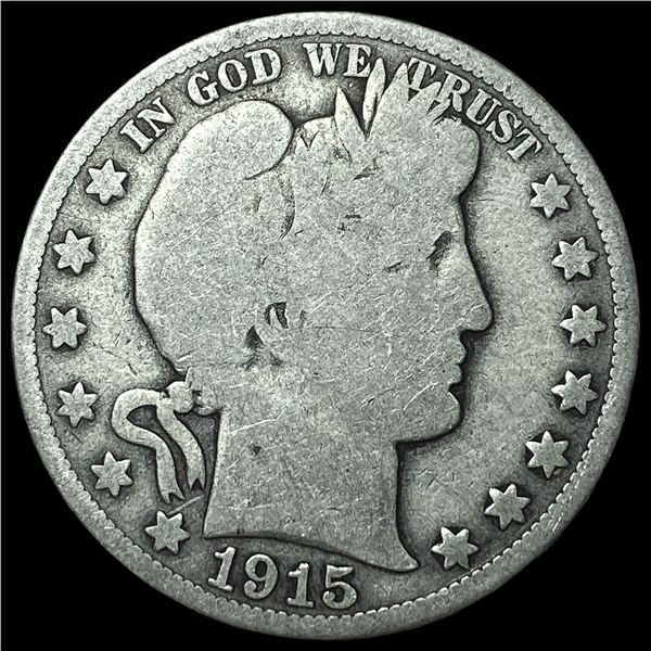 1915 Silver Barber Half Dollar LIGHTLY  CIRCULATED