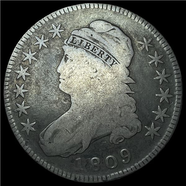 1809 Capped Bust Half Dollar ABOUT  UNCIRCULATED