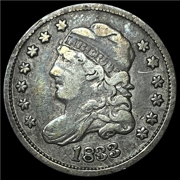 1833 Capped Bust Silver Half Dime LIGHTLY  CIRCULATED