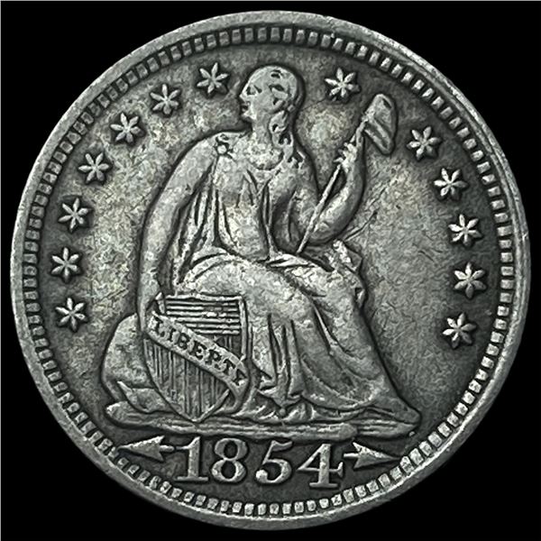 1854 Arrows Seated Liberty Half Dime NEARLY  UNCIRCULATED