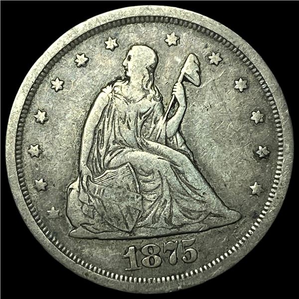 1875-S Silver Twenty Cents Piece NEARLY UNCIRCULATED