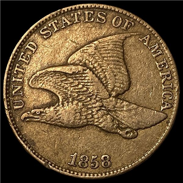 1858 Copper-Nickel Flying Eagle Cent NEARLY UNCIRCULATED