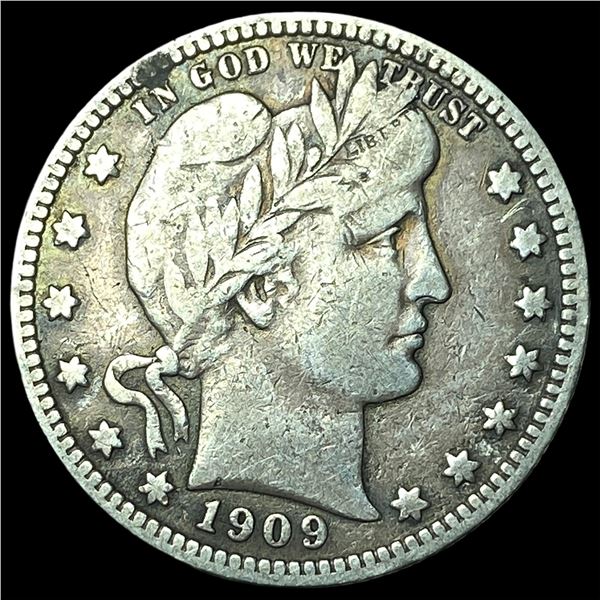 1909 Barber Quarter NEARLY UNCIRCULATED