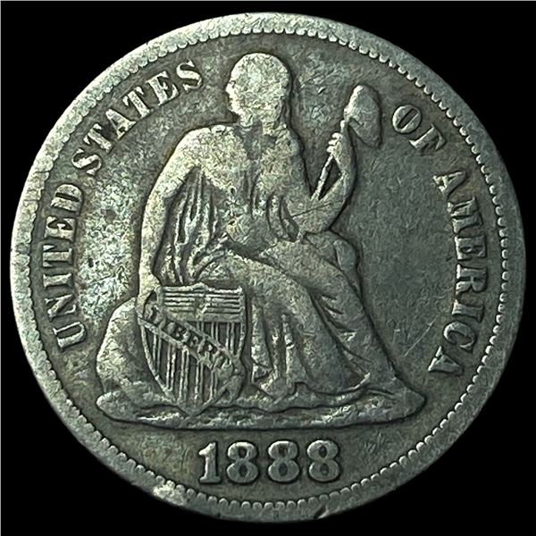 1888 Seated Liberty Dime LIGHTLY CIRCULATED