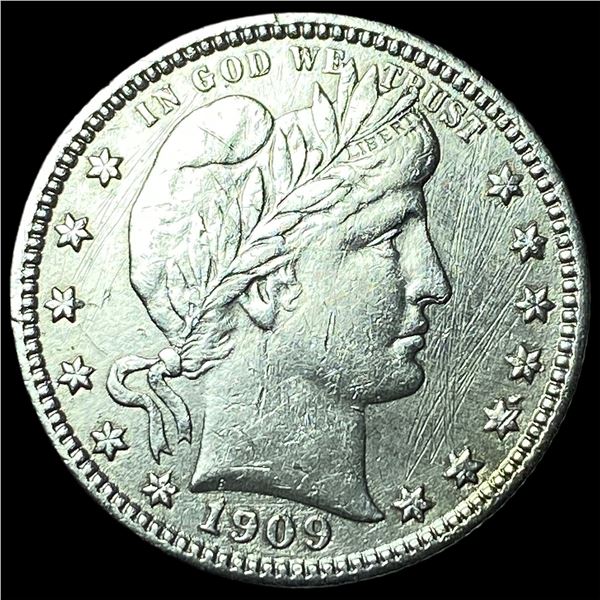 1909-S Silver Barber Quarter CHOICE AU