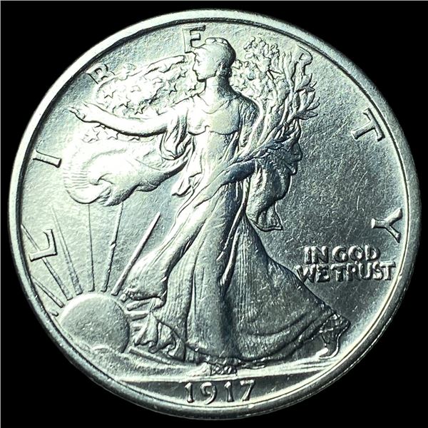 1917-S Silver Walking Liberty Half Dollar CLOSELY UNCIRCULATED