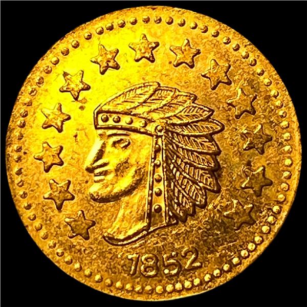 1852 California Gold 1/2 Dollar Token HIGH GRADE