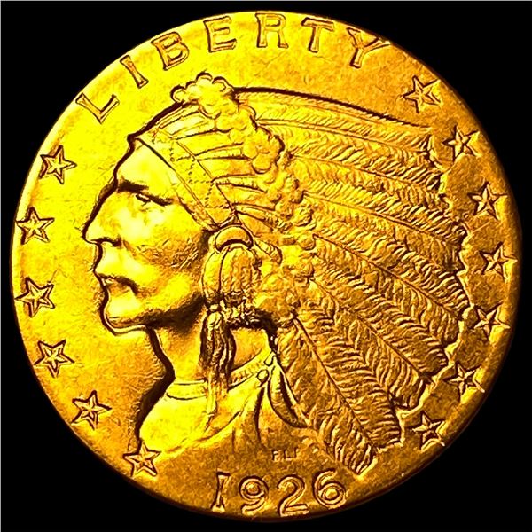 1926 Indian Head Gold $2.50 Quarter Eagle GEM BU