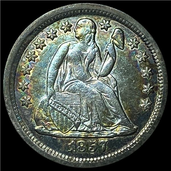 1857 Seated Liberty Dime CHOICE AU