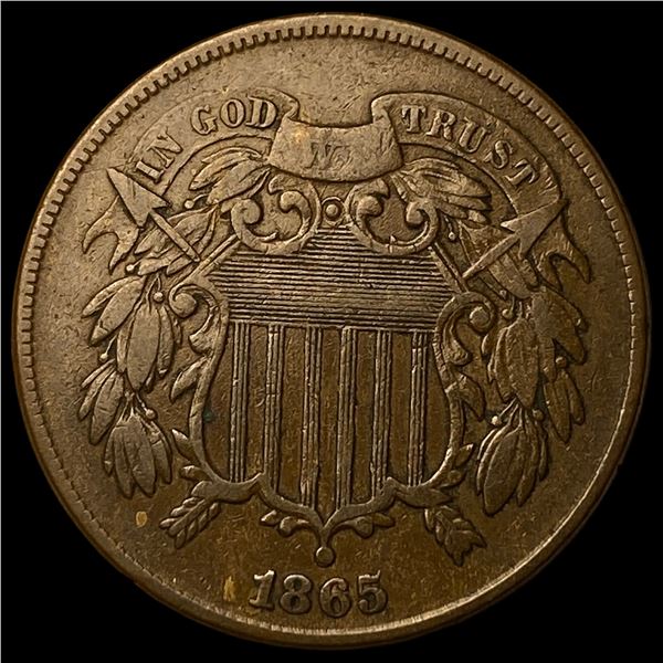 1865 Bronze Two-Cent Piece NEARLY UNCIRCULATED
