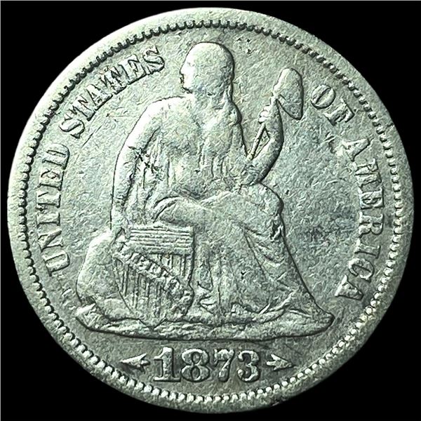 1873 Seated Liberty Dime (No Arrows) CLOSELY UNCIRCULATED