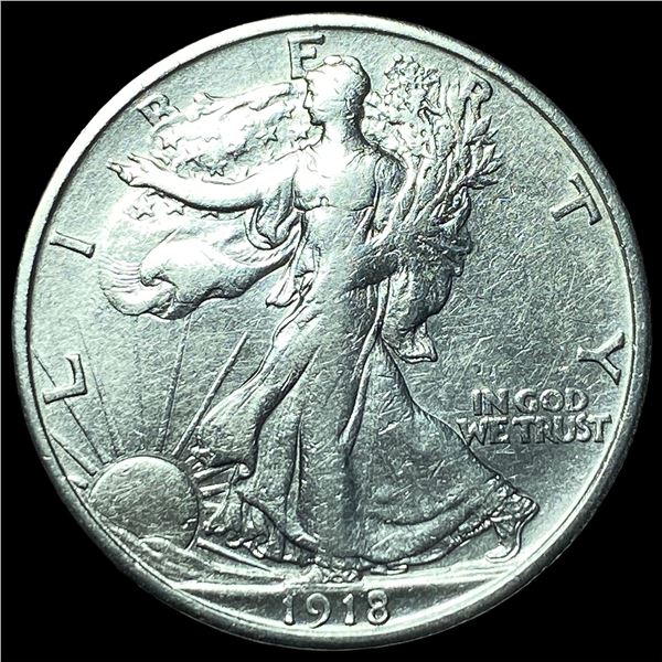 1918-S Silver Walking Liberty Half Dollar CLOSELY UNCIRCULATED