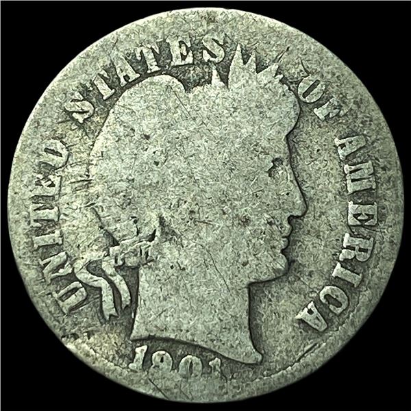1901-S Silver Barber Dime NICELY CIRCULATED