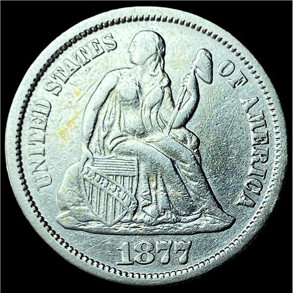 1877 Seated Liberty Dime CHOICE AU