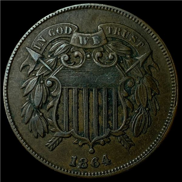 1864 Bronze Two-Cent Piece CLOSELY UNCIRCULATED