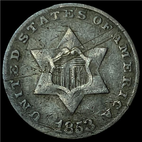 1853 Silver Three-Cent Piece LIGHTLY CIRCULATED