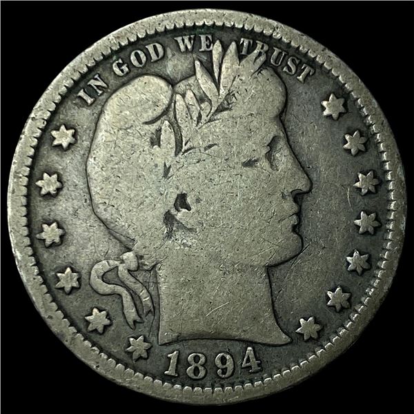 1894-S Silver Barber Quarter LIGHTLY CIRCULATED