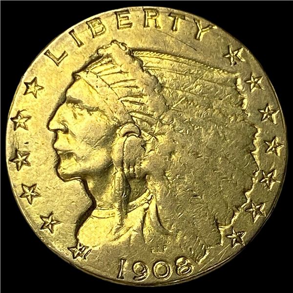 1908 Indian Head $2.50 Gold Quarter Eagle UNCIRCULATED