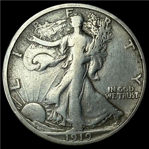 1919-S Silver Walking Liberty Half Dollar LIGHTLY CIRCULATED