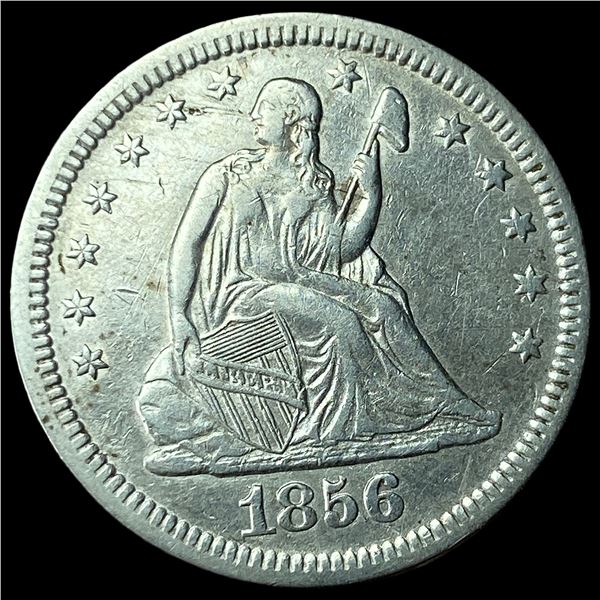 1856 Seated Liberty Silver Quarter CHOICE AU