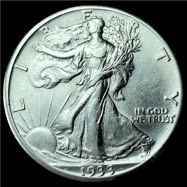 1933-S Silver Walking Liberty Half Dollar CHOICE AU