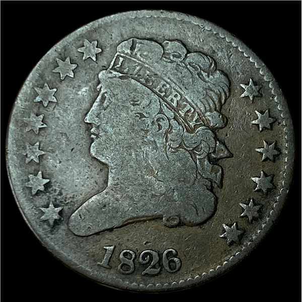 1826 Classic Head Half Cent LIGHTLY CIRCULATED