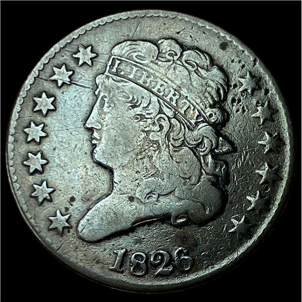 1826 Classic Head Half Cent LIGHTLY CIRCULATED