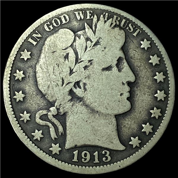 1913 Silver Barber Half Dollar LIGHTLY CIRCULATED