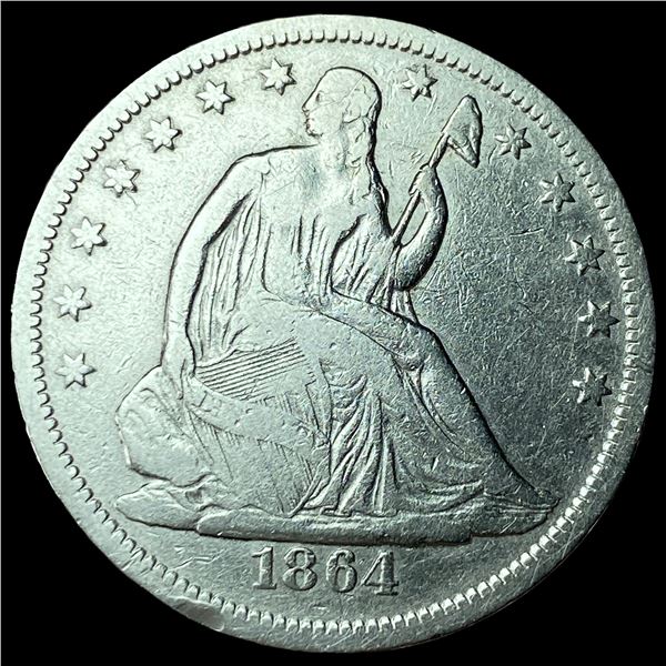 1864-S Silver Half Dollar NEARLY UNCIRCULATED