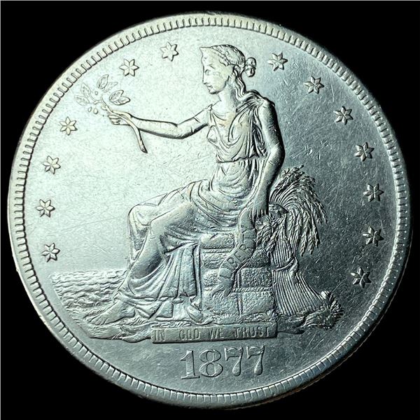 1877 Silver Trade Dollar CHOICE AU