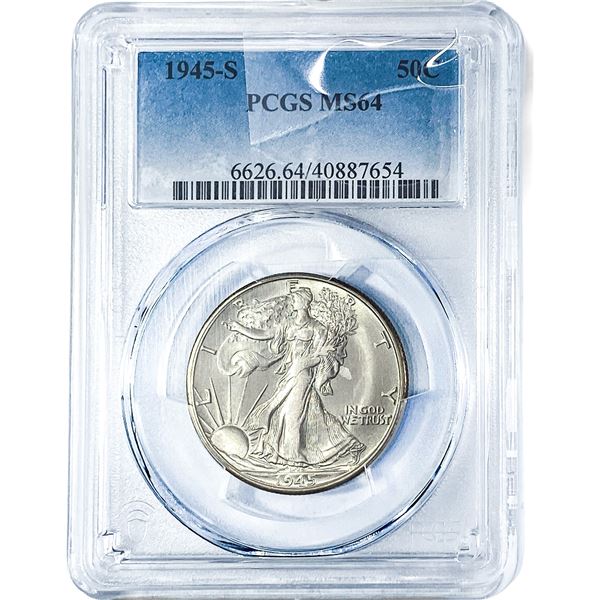 1945-S Walking Liberty Half Dollar PCGS MS64