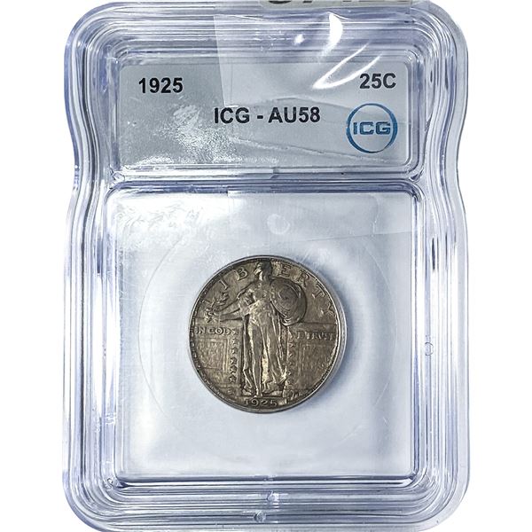 1925 Standing Liberty Quarter ICG AU58
