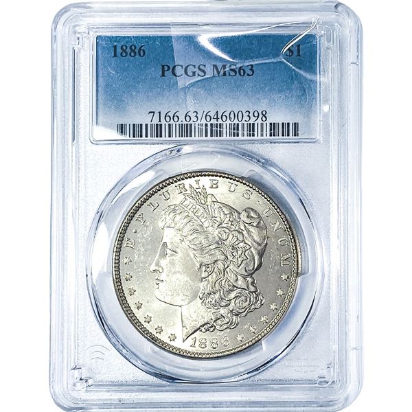 1886 Morgan Silver Dollar PCGS MS63