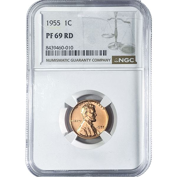 1955 Wheat Cent NGC PF69 RD